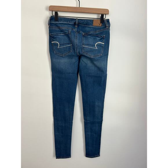 American Eagle Outfitters Blue Denim Jeggings - Size 4 Long Stretch - Picture 4 of 6